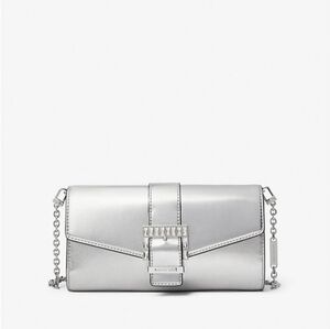 MK New Penelope Medium Metallic Faux Leather Clutch